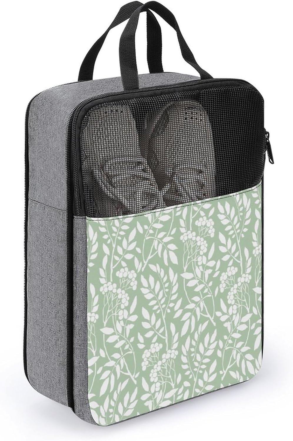 Plant Sage Green Leaves Travel Shoe Bag with Small Size Large Capacity Convenient to Carry