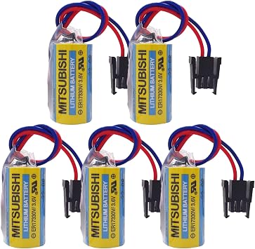 1700mAh MR-BAT ER17330V/3.6V A6BAT PLC Battery for FANUC CNC System Non-Rechargeable Pack of 5