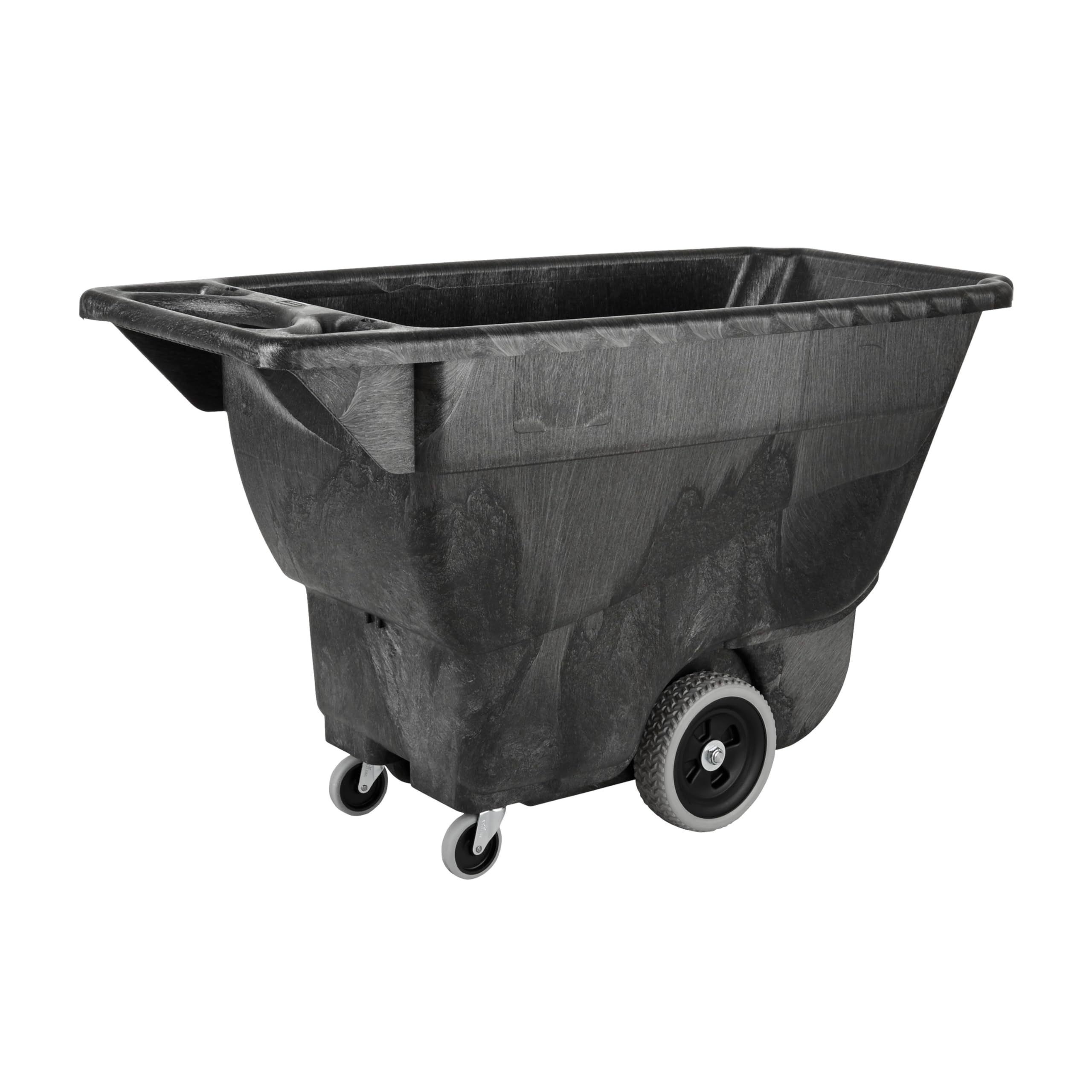 Rubbermaid Commercial Products Tilt Dump Truck, 450 lbs 1/2 Cubic Yard Heavy Load Capacity with Wheels, Black, Trash Recycling Cart for Construction/Commercial/Industrial Transportation