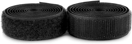 Cinta de velcro para coser de 58 pulgadas de ancho, color negro, no adhesiva, 1 yarda de longitud, cinta de nailon negro, juego de sujetadores de