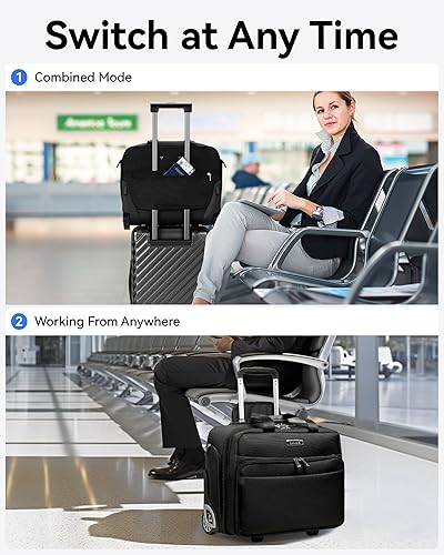 Vista 5 de LUGGEX negro (Carry On Underseat Luggage Black Bagage), Negro -, Equipaje debajo del asiento con ruedas