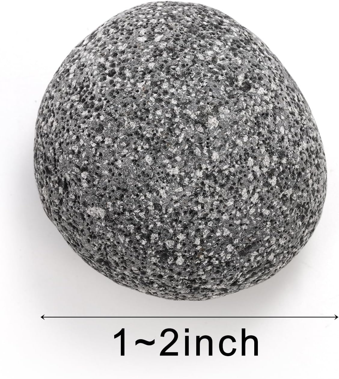 SOUJOY 10lbs Lava Rocks for Fire Pit, 1''-2'' Black Tumbled Natural Lava Stones, Smooth Lava Pebbles for Natural Gas, Fireplace, Propane, Wood, Electrical Firepits & Grills