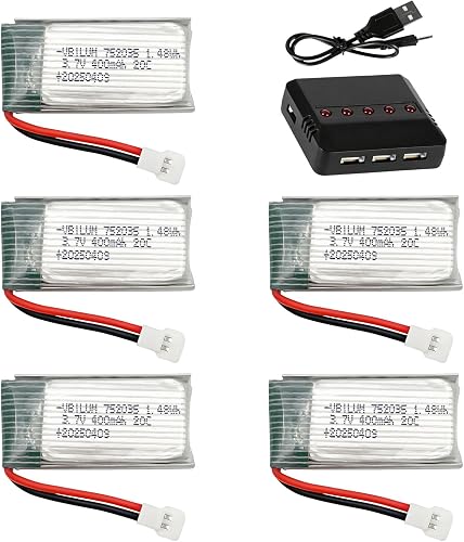 3,7 V 400 mAh Batterie 20 C avec connecteur Molex pour Avions RC 