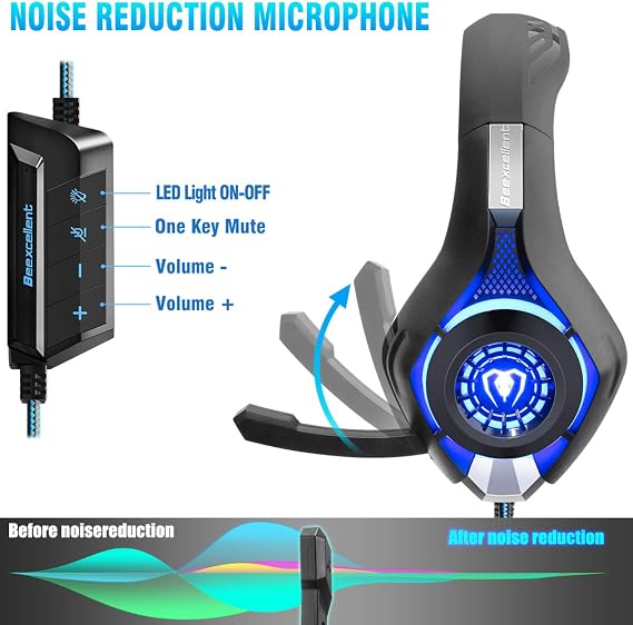 Surround Sound Computer Gaming Headset con micro : Amazon.it: Videogiochi