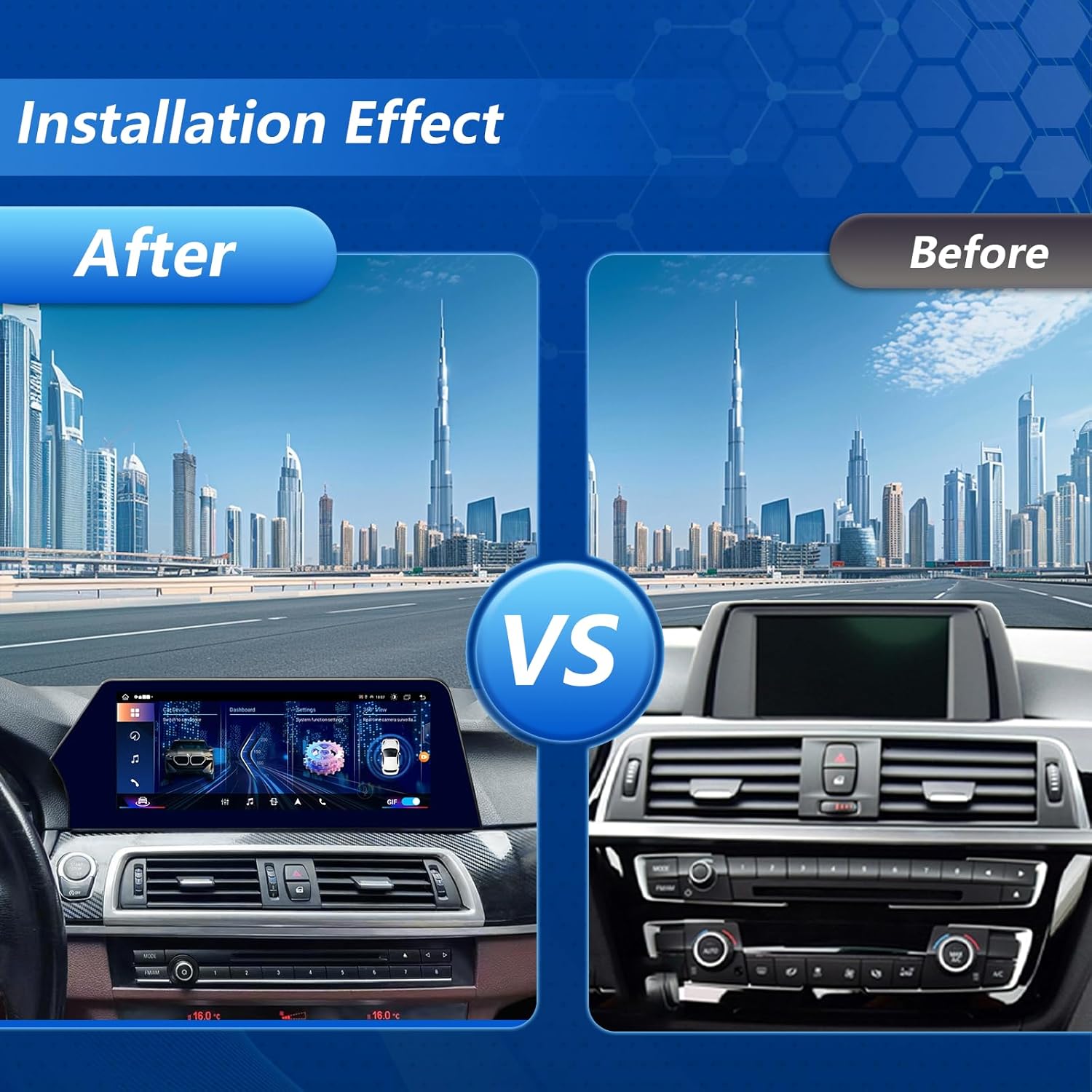 12.3-inch car Radio, Multimedia Video, Stereo, GPS Navigation Suitable for BMW 7 Series (CIC System) 11-12, Android 13.0 Wireless Player, CarPlay Auto Bluetooth, Original System retained,（8+128G）