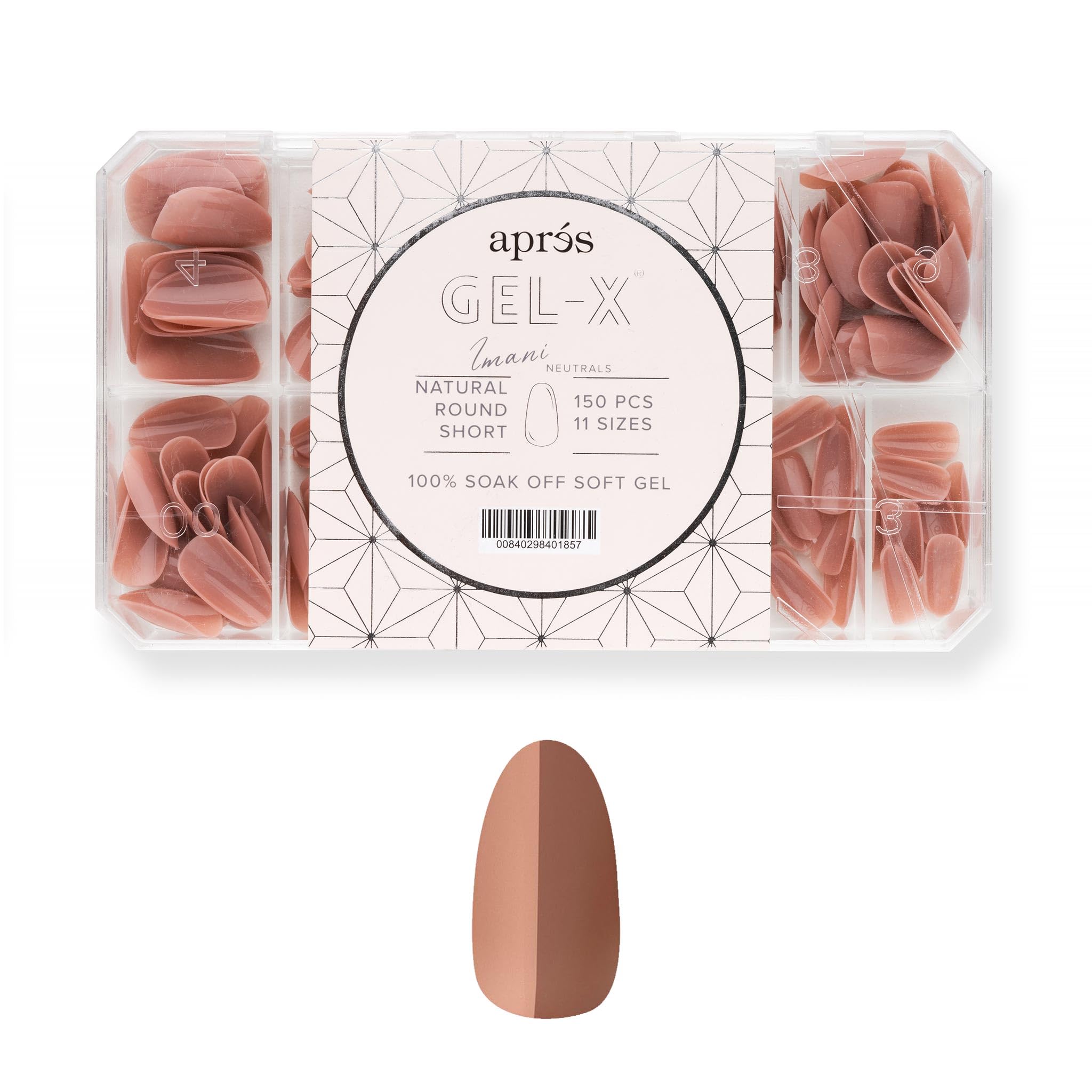 Amazon.com: Apres Neutrals Gel-X Imani Box Of Nail Tips, 11 Sizes