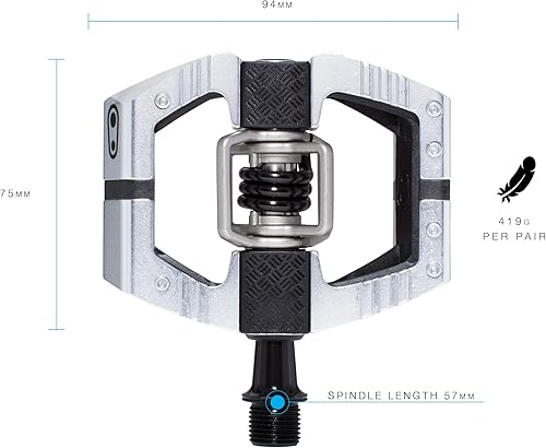 Miniatura 2 de Crankbrothers Mallet E - Pedales para bicicleta de montaña, edición plateada, plataforma optimizada MTB Enduro, sistema de clip, par de pedales para