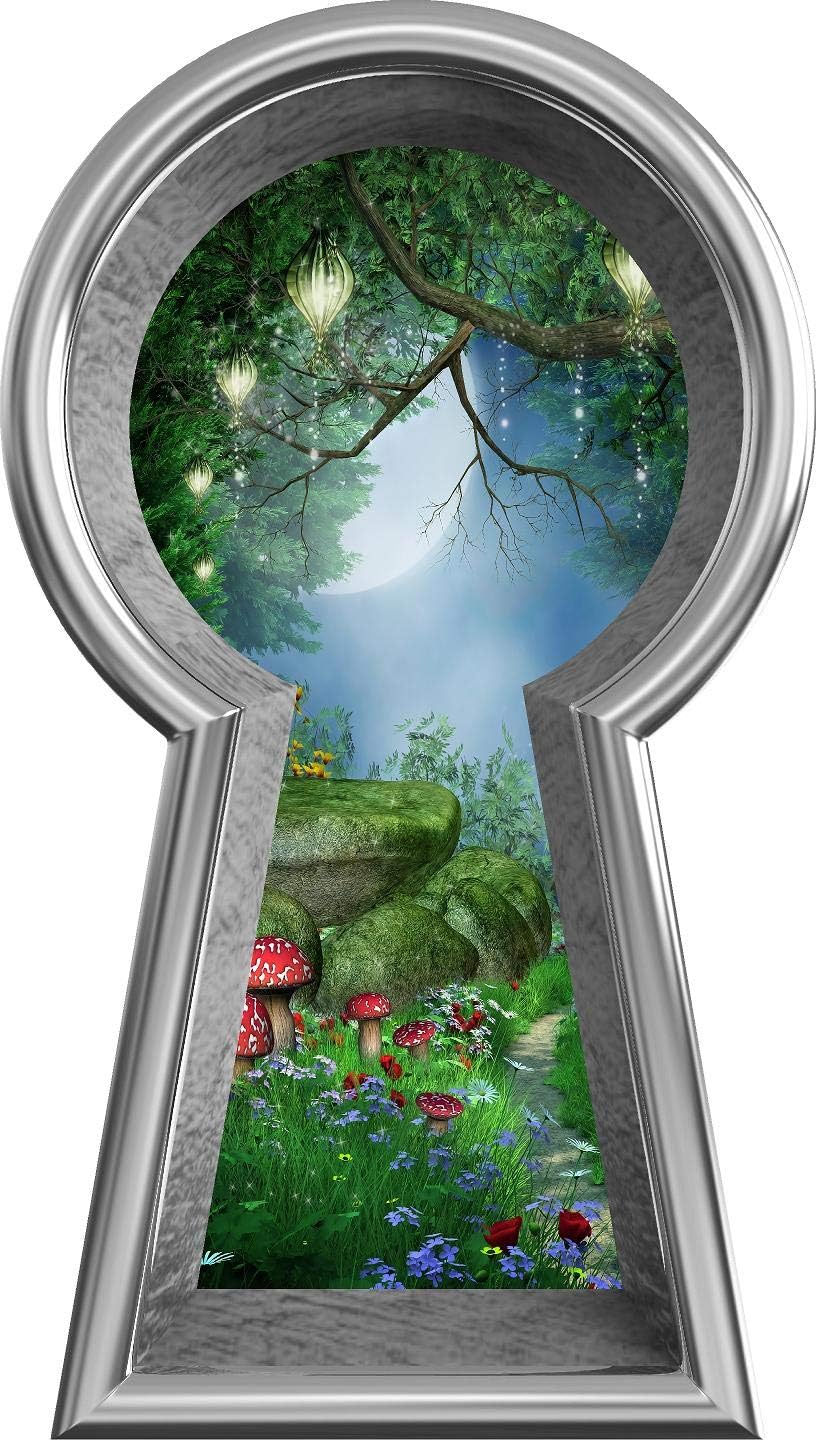Amazon.com: Silver Keyhole Window Wall Decal Enchanted Lantern Forest ...