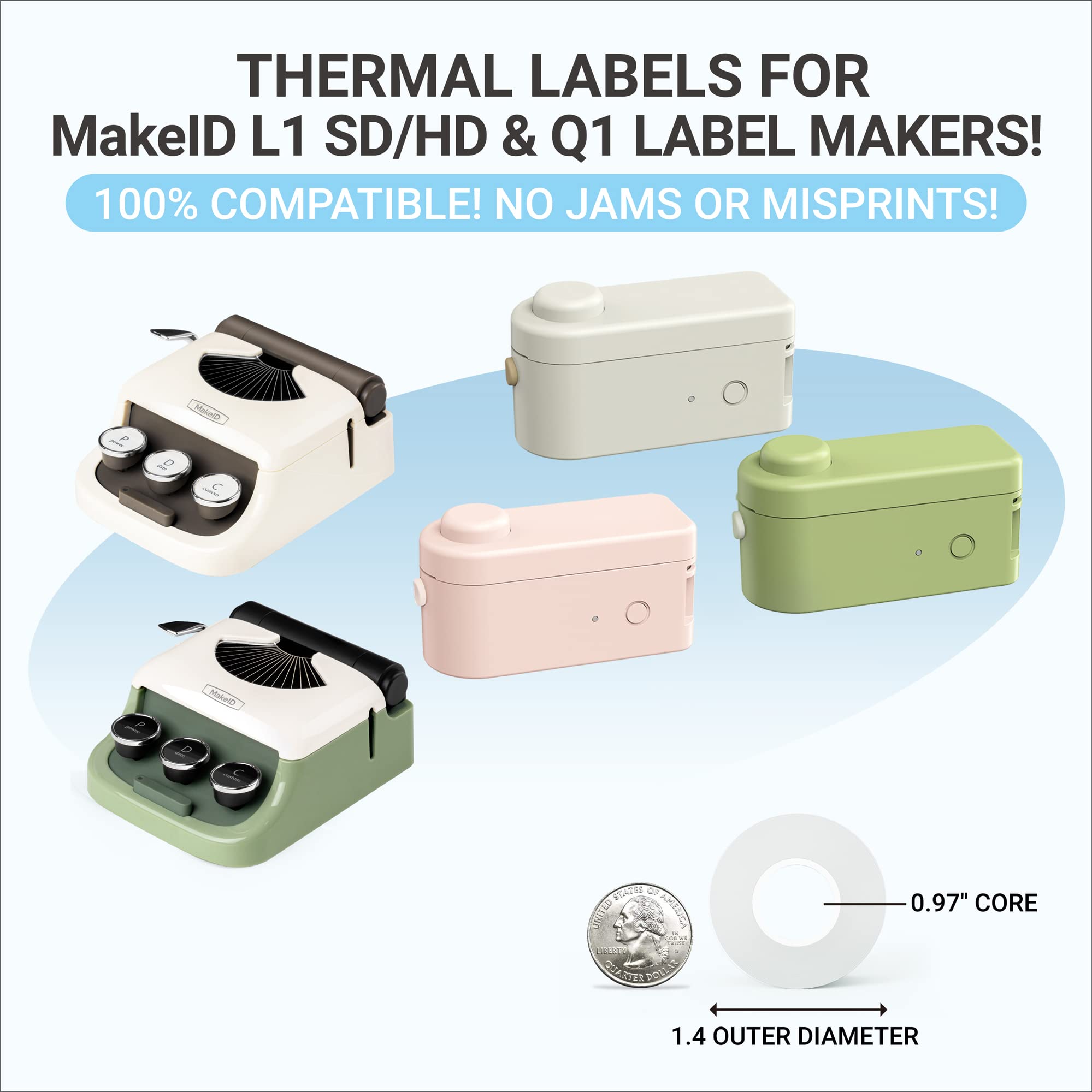 MakeID Etichette Termiche Adesive 16mm - Rotoli Da 4m Per Stampanti L1/Q1/E1 - Impermeabili E Personalizzabili - Foto 5