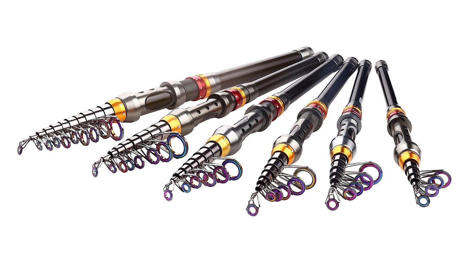 Carbon Fiber Fishing Rod Portable Travel Telescopic Fishing Pole for Fresh water and Saltwater or sea(2.4M)