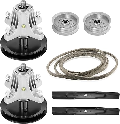 Kit de reconstrucción de cubierta para modelos Cub Cadet XT1-LT42 XT2-LX42 de 42 pulgadas, 2 conjuntos de husillo 618-06976, 2 cuchillas