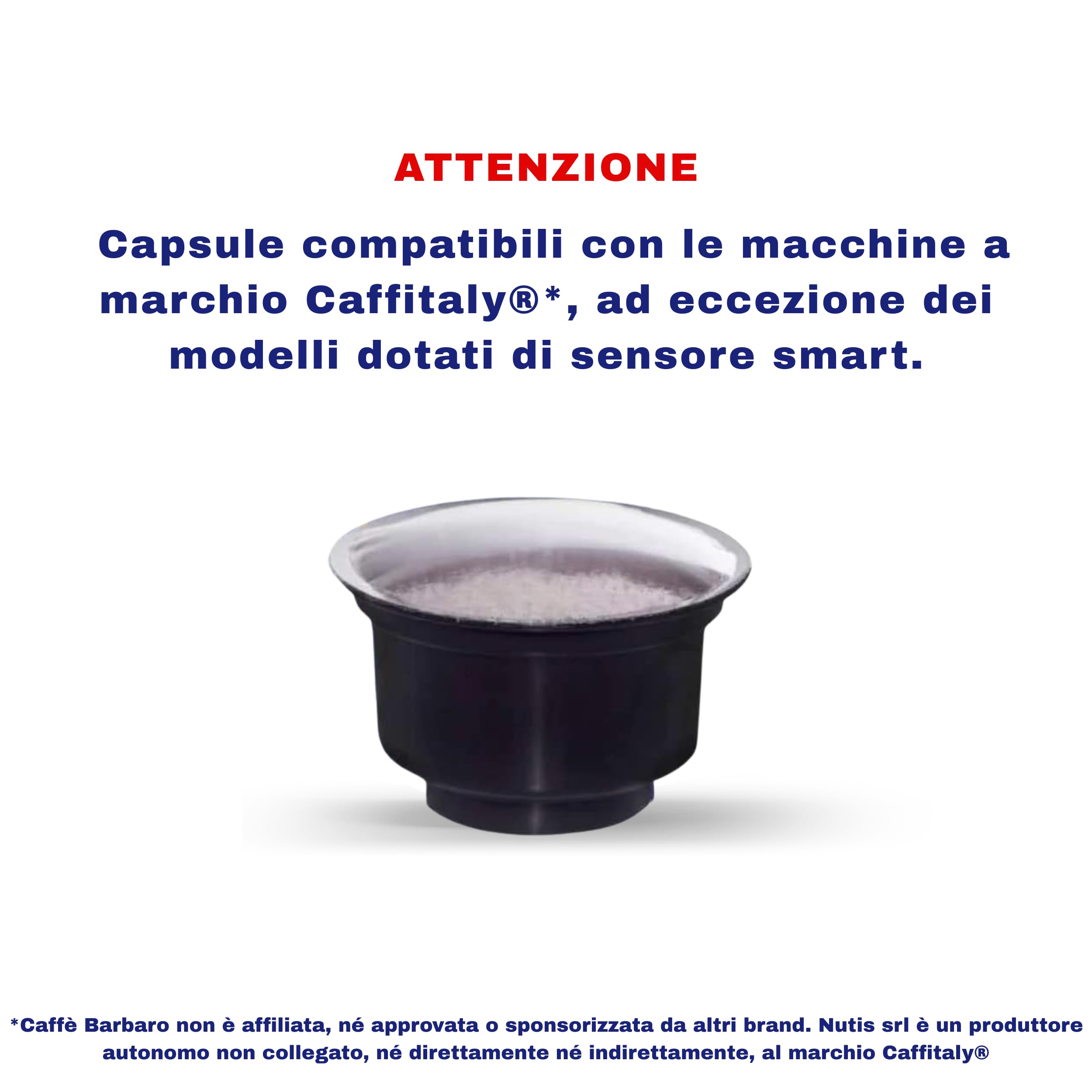 CAFFÈ BARBARO 300 Capsule Compatibili Con Macchine a Marchio Caffitaly® Miscela Blu Dolce, Cremoso, Cioccolattoso