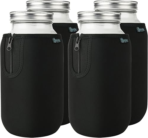 Miniatura 8 de Beautyflier Tarros Mason de boca ancha de 64 onzas, frasco grande de 64 onzas, aisladores de boca ancha, tarros de medio galón, frasco de