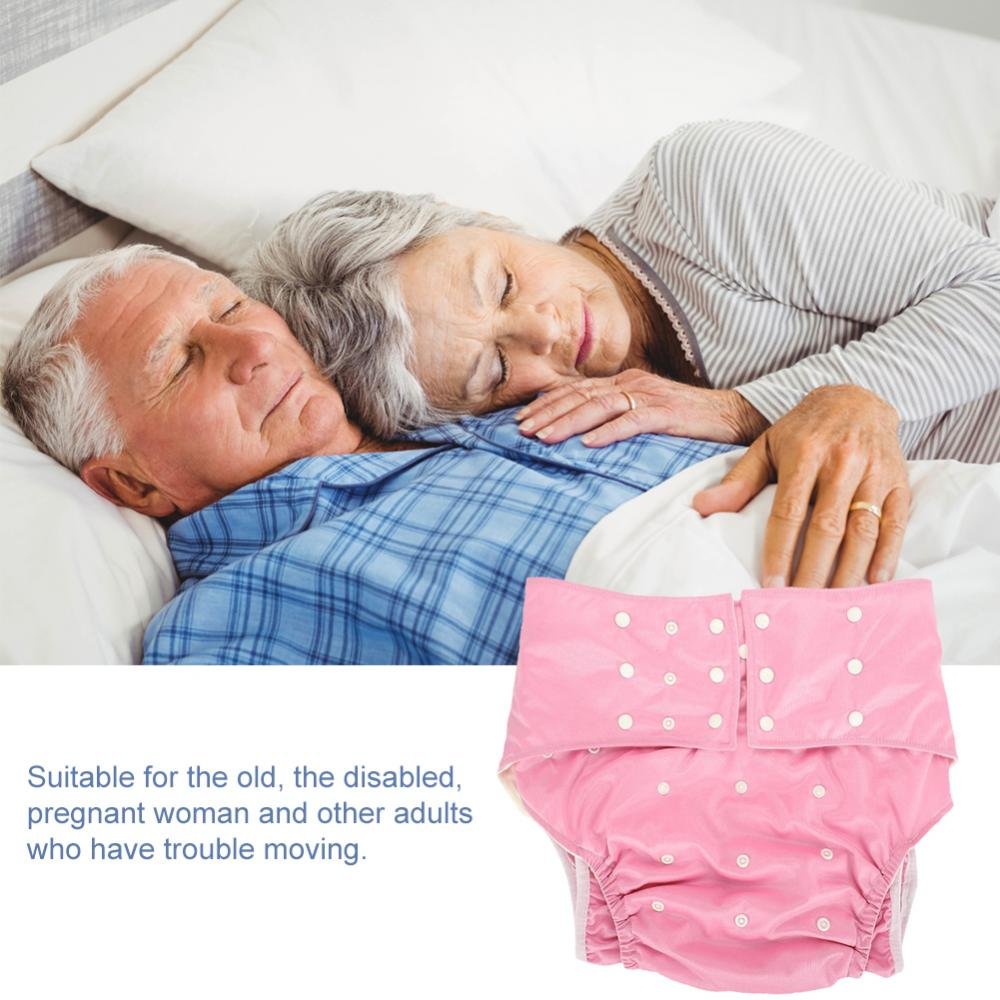 Adultos pañales de tela, ajustado pañal de pañal reutilizable y ropa interior protectora de cuidado de incontinencia, adecuado para hombres mujeres adolescentes(Pink)
