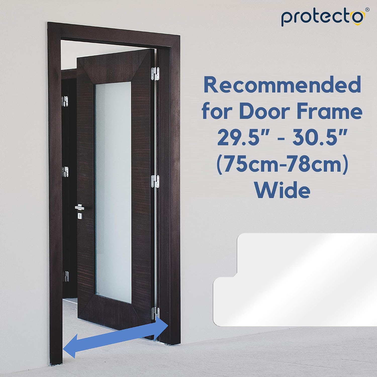 PROTECTO Carpet Cat Scratch Protector - 30 Inch Deterrent w/ Slip Stopper Doorway Guard Design