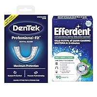 Vista 1 de DenTek Professional Fit, protección dental máxima para rechinar dientes y tableta limpiadora antibacteriana eficiente, 90