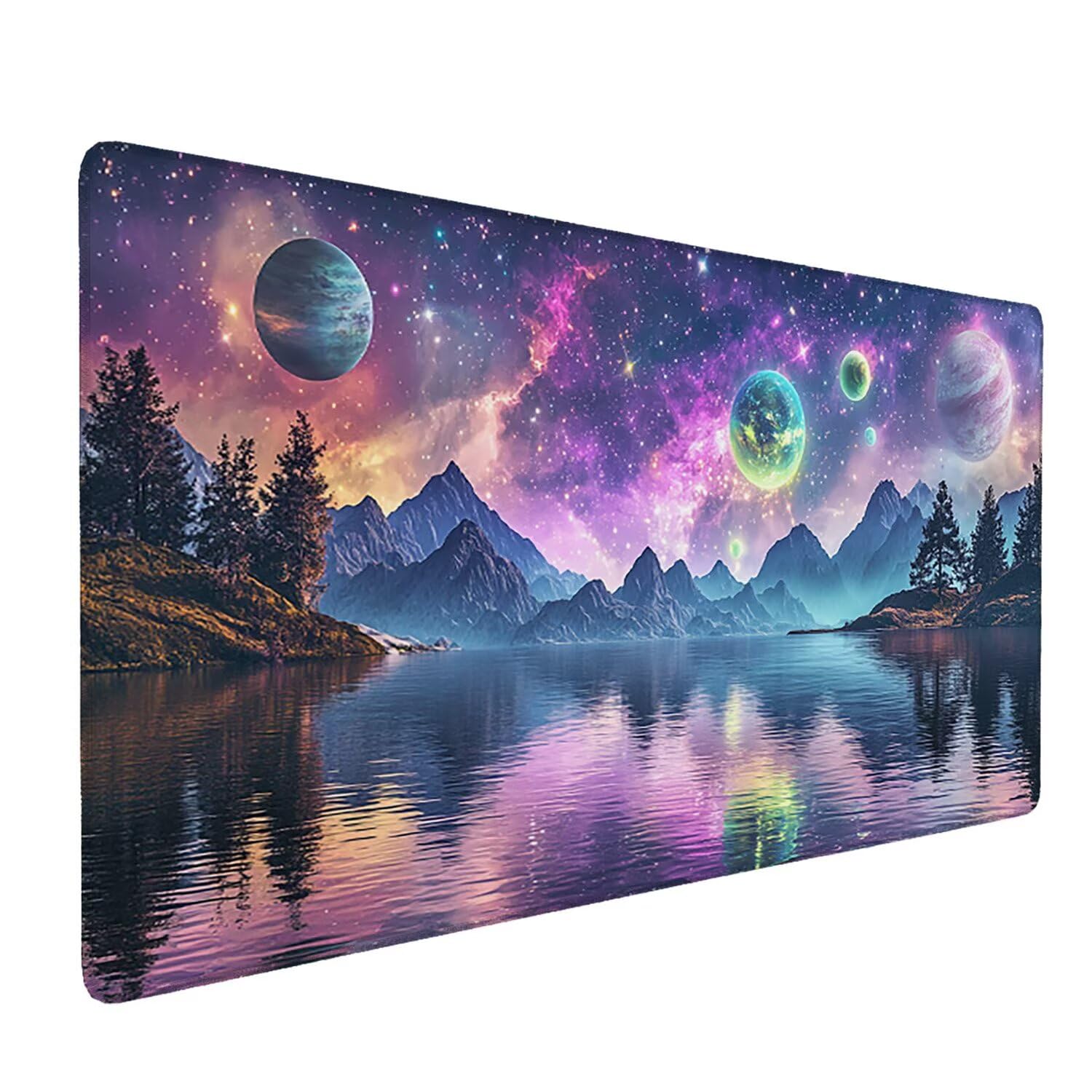 Podkładka pod mysz do gier XXL Mousepad 1600 x 800 mm, duża podkładka pod biurko z antypoślizgową gumową podstawą do gier, komputera, poprawia precyzję i szybkość (Planet Lacs) X-919