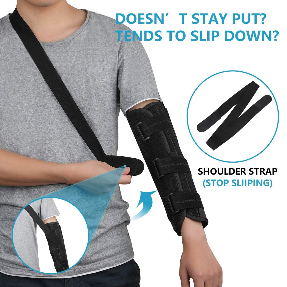 Adult Elbow Immobilizer Stabilizer, Adjustable Compression Elbow Support Brace Splint for Women and Men for Night Sleeping Tendonitis Pain Relief of Cubital Tunnel Syndromean : Health & Household