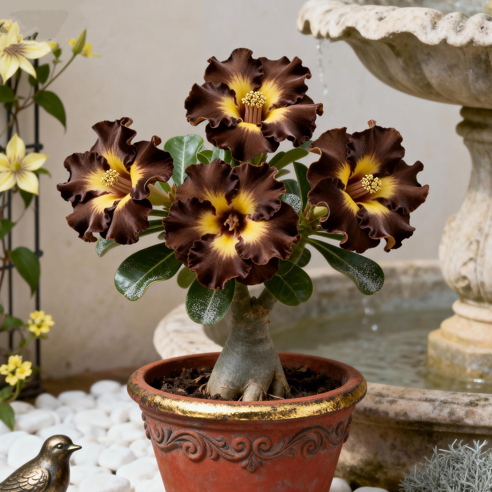 Perennial/Rare Desert Rose Plant Bulbs for Planting Now UK/Adenium/Excellent Display/Low Maintenance/Grow Fast-2bulbs-E — image 1