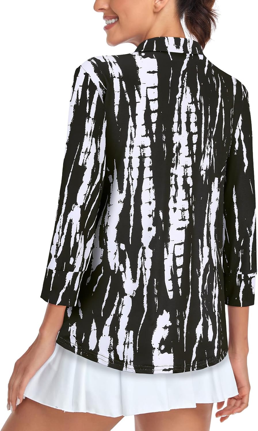 Viracy 3/4 Sleeve Womens Golf Shirts Quick Dry Quarter Zip Workout Tennis Polo Tops with Pocket - Image 4