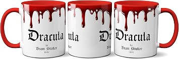 Universal Zone Dracula by Bram Stoker Kupa. Drakula kitap tasarımlı kahve kupası, Edebiyat kupası, Kitap kupası, Kitap kupası, Kitap severler kupası