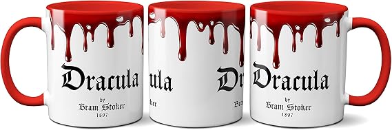 Universal Zone Dracula by Bram Stoker Kupa. Drakula kitap tasarımlı kahve kupası, Edebiyat kupası, Kitap kupası, Kitap kupası, Kitap severler kupası