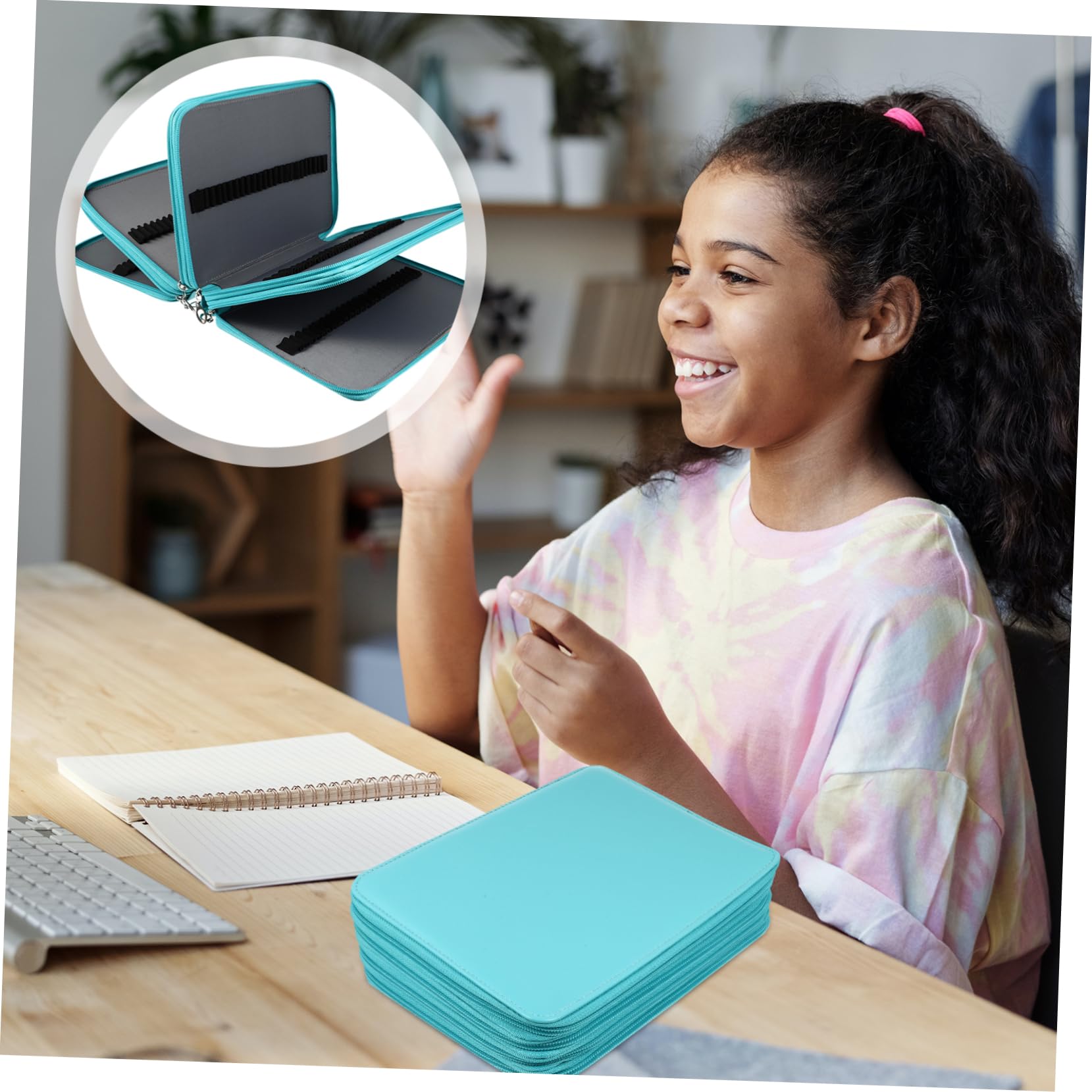Artibetter Borsa Per Cancelleria in Pu Astuccio Per Matite Da Per Ragazza Contenitore Per Matite Organizzatore Penne Per Studenti e Appassionati Pittura