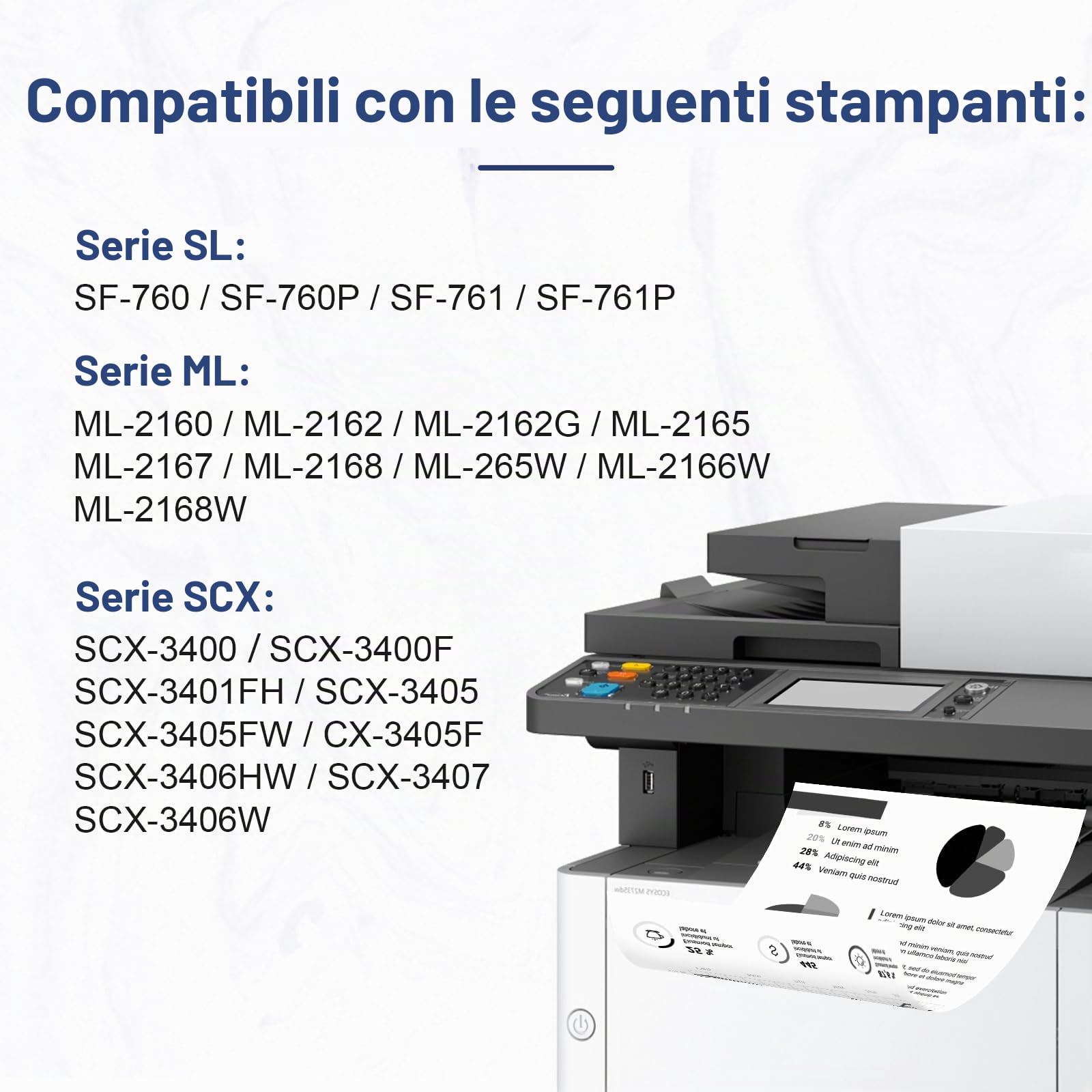 colorfly MLT-D101S Cartucce di Toner Compatibili per Samsung D101S per SCX-3405W SCX-3405 SCX-3405FW SCX-3400 ML-2160 ML-2165 ML-2165W ML-2168 SF-760 SF-761 SF-760P (1 Nero)