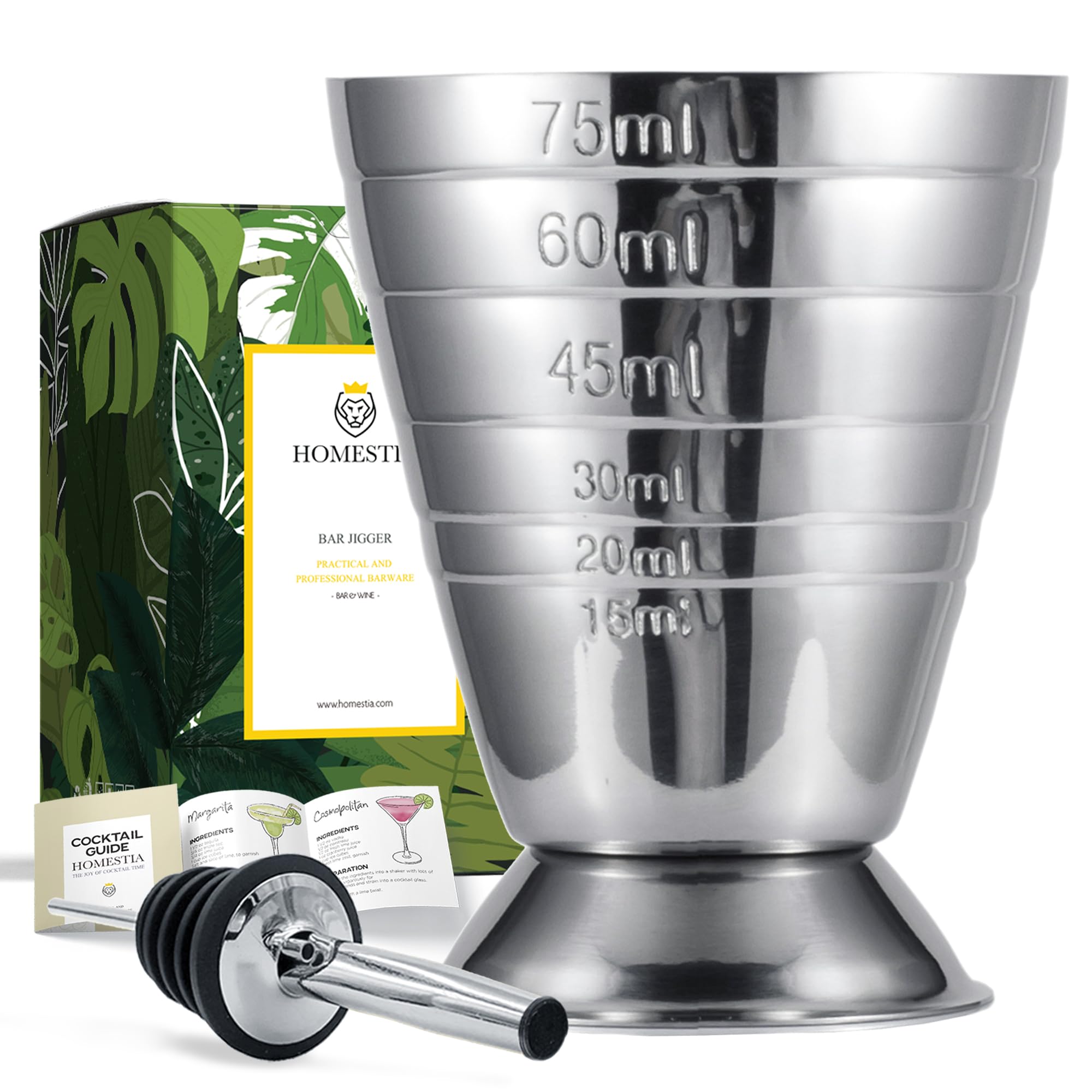 Great Choice Products Stainless Steel Measuring Cup, 2.5 Oz 75 Ml 5 Tbsp Cocktail Jiggers Pack Of 2 - View #2