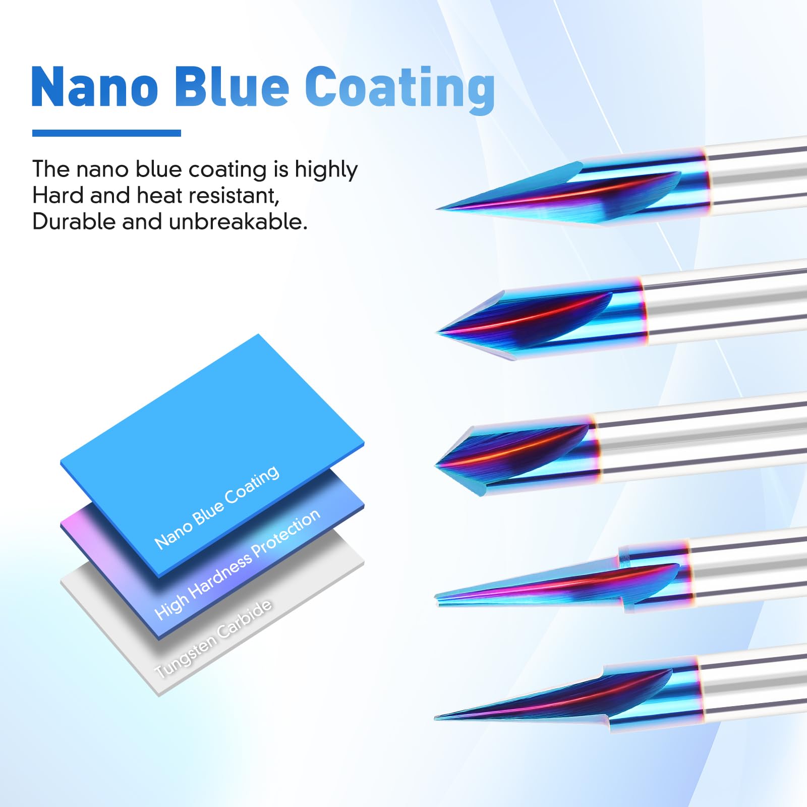 CNC Wood Carving Router Bits - 5 Piece Set -4 CNC Wood Carving Router Bits - 5 Piece Set -4