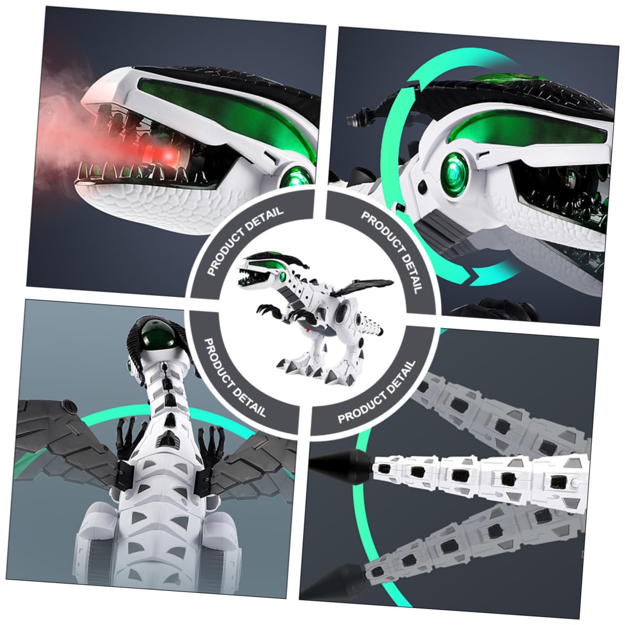 Juguete de Dinosaurio Eléctrico Creativo de Plástico Blanco Resistencia a Impactos y Diseño Delicado para Exhibición y Juego Infantil