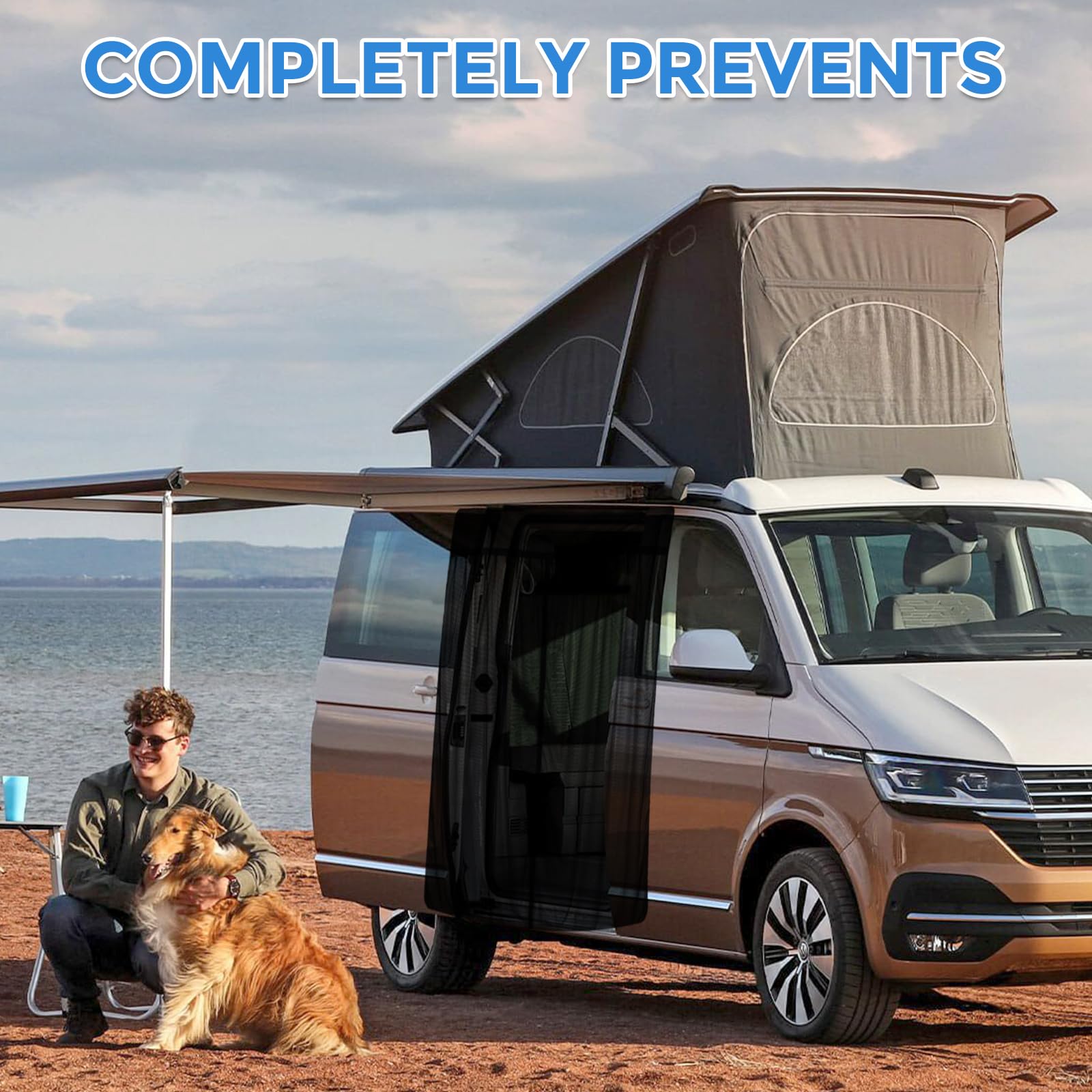 Mosquitera de Coche Reemplazo para Ford Transit Custom/Campervans, Mosquitera para Puerta Lateral de Coche, Mosquitera Magnética de Una Sola Capa para Acampar