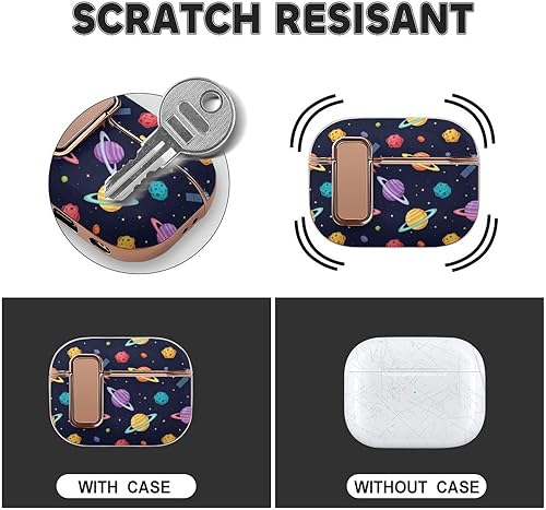 Miniatura 3 de Headphone Cover Compatible with Airpods Pro 2 Case Galaxy Space Astronaut, Plastic, with Lock, Shockproof Protective