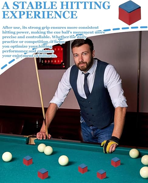 HUVZOR 6 Pièces Billard Billard Craie Cue Chalk Pool Chalk Craie Billard Boîte Craie Billard Americain Idéals pour Tapis Billard No-Slip Adhérence Queue de Billard(bleu) - 5