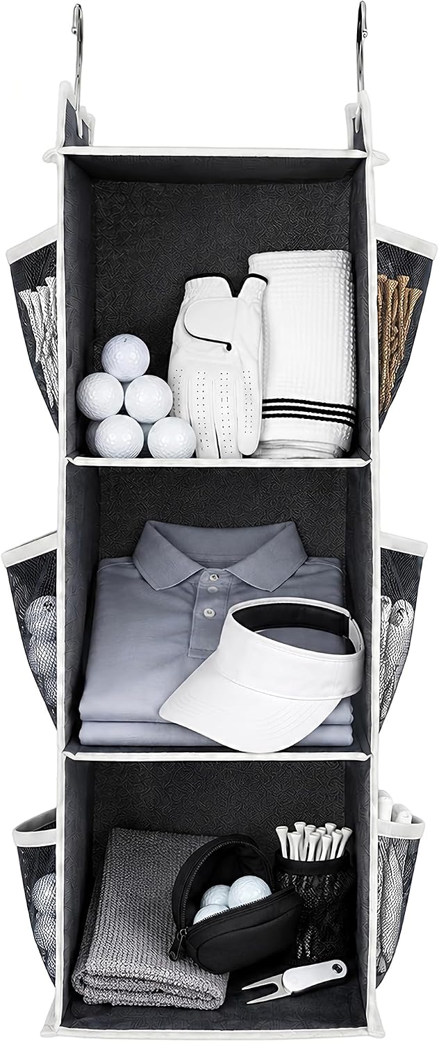 Foldable Hanging Golf Locker Organizer 3 Shelf Closet Organizers