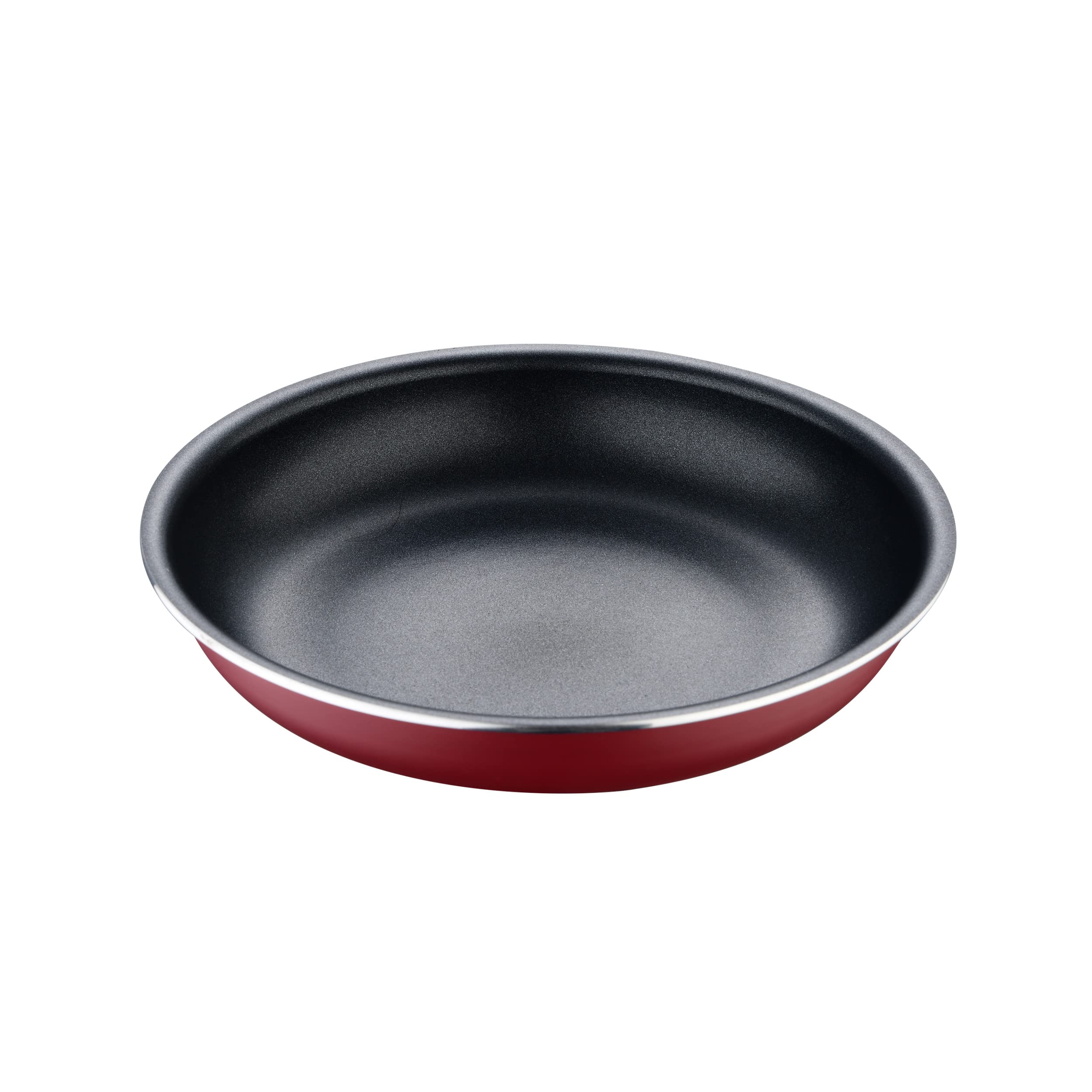 BERGNER Red Edition | Set de 3 Poêles de Cuisine de 18, 20 et 24 cm + 1 Manche Ergonomique et Amovible | Aluminium Pressé et Antiadhésif | Pour tous Types de Cuisinières et de Four