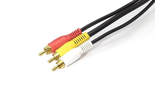 Miniatura 7 de Cable de audio y video RCA  6 pies, paquete de 3  Cable compuesto triple RCA  Cable rojo amarillo blanco  Cable AV RCA macho  Cable AV macho a macho