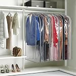 Zilink 10" Gusseted All Clear Garment Bags for Hanging Clothes 50" Hanging Garment Bags for Closet Storage Dust Proof Suit Bags for Closet Storage, 4 Packs