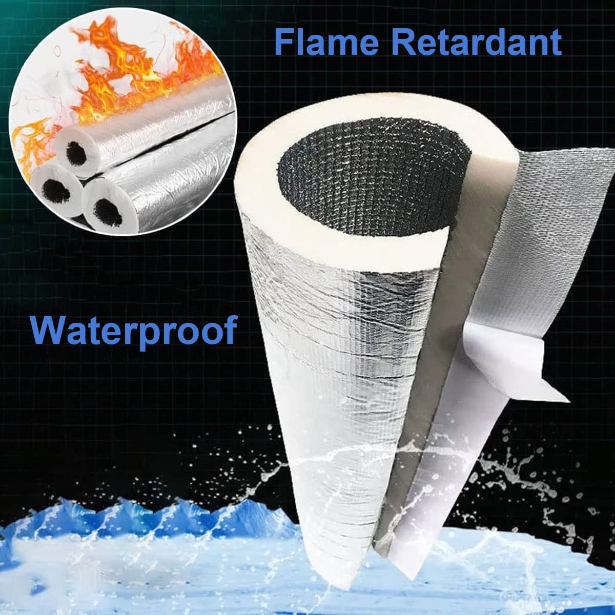 Tubo Isolante Autoadesivo Semiaperto, Isolante per Tubature, Antigelo E Ritardante di Fiamma, Spesso 15/20 Mm, per Tubo Invernale, Lunghezza 95 Cm (Size : 219mmx20mm)