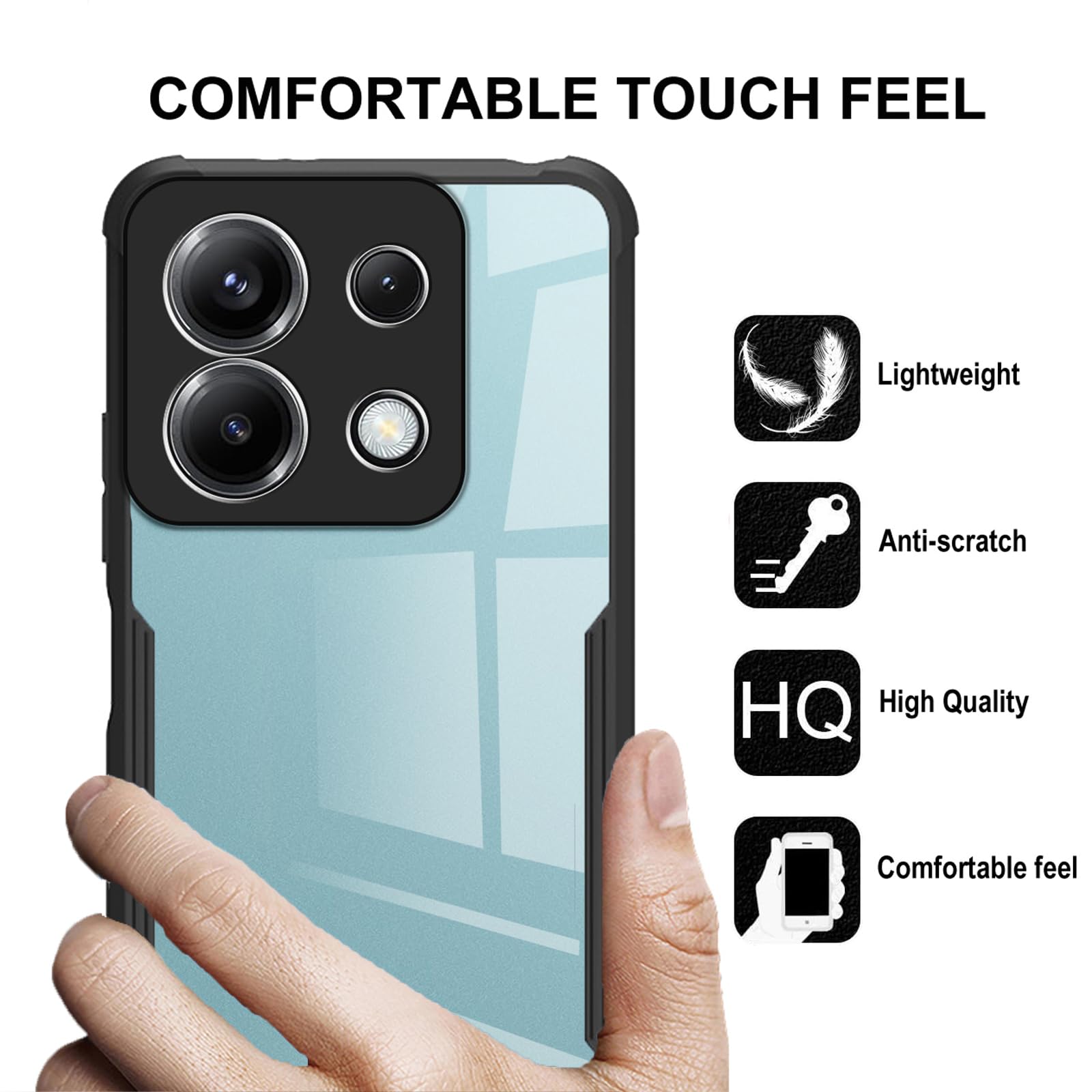 GOKEN Case For Xiaomi Redmi Note 13 Pro Plus 5G (Pro ) - Transparent Cover With Soft TPU Silicone Frame And Hard Clear Back, Drop-proof & Shockproof