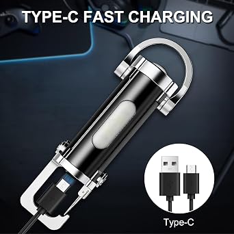 3 Pack Keychain Flashlights, EDC Mini Flashlight Rechargeable, COB Keychain Work Light Flashlights 7 Light Modes, Bright Small Keychain Flash Light for Walking Searching Home and Hiking