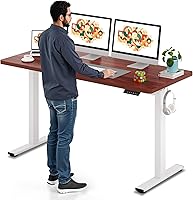 Vista 18 de SANODESK - Escritorio eléctrico de pie de 60 x 24 pulgadas, escritorio integral de altura ajustable, con controlador de 6 botones, escritorio