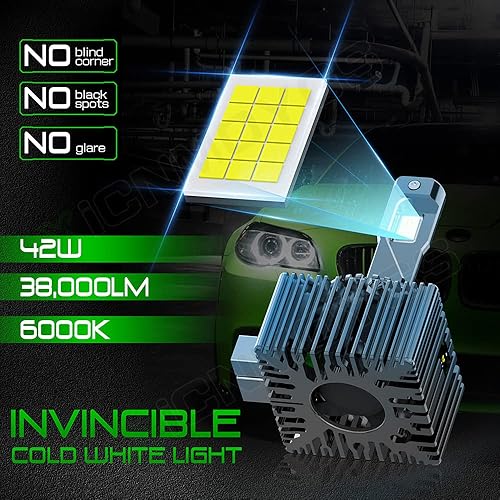 Miniatura 4 de XICNMOYGS Kit combinado de bombillas D1S D1R D1C para faros delanteros, reemplazo de bombillas de xenón, 38000LM, 42W, 6000K, 12V, 30000H+ vida