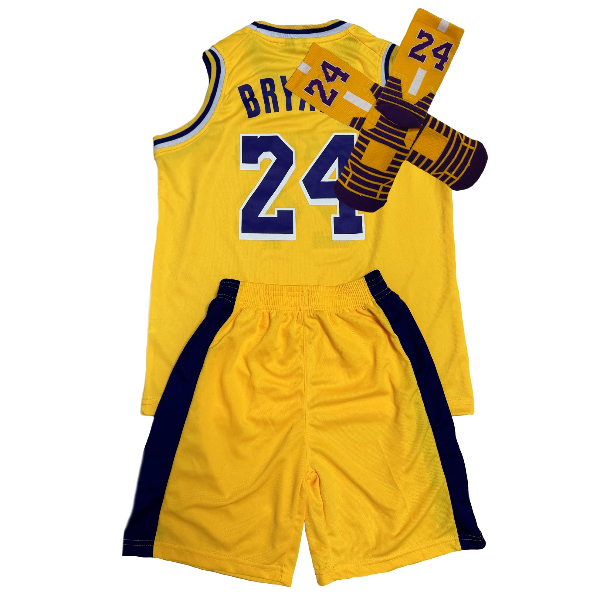 3PC Basketball Jersey Set for Youth Basketball Tank Top + Track Shorts+ Socks Set #24