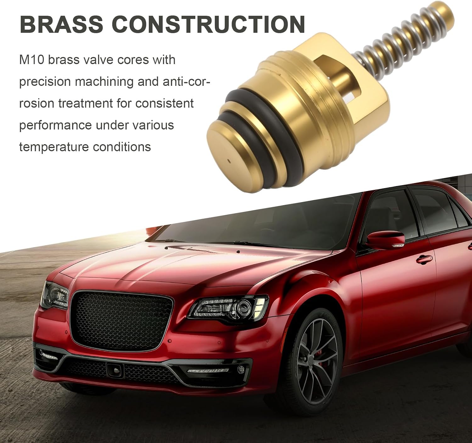 MDEOOSKY 25 Pack M10 Brass A/C Schrader Valve Core, Replacement for, Replacement for GM 10245619, Replacement for Chrysler 4882331, Replaces BAS03009 MT0065 59356