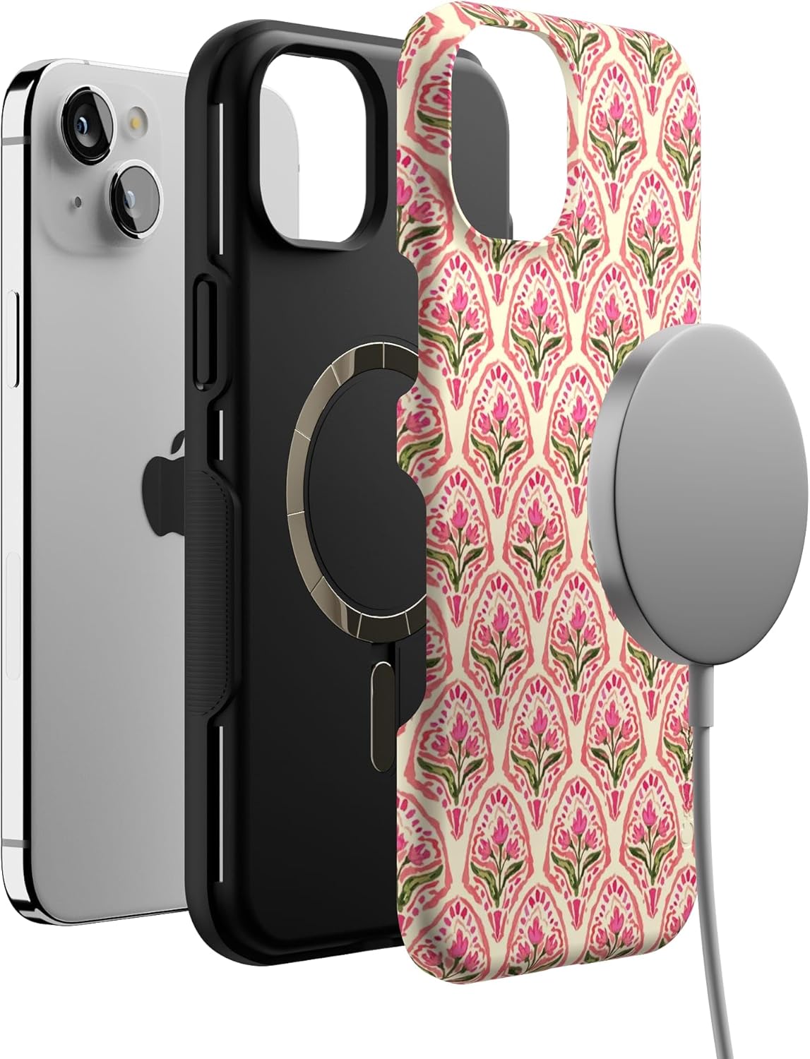 Casely iPhone 15 Plus Case | Tulip Tapestry | Jenna Palek x Casely | Bold Protective Design | Compatible with MagSafe