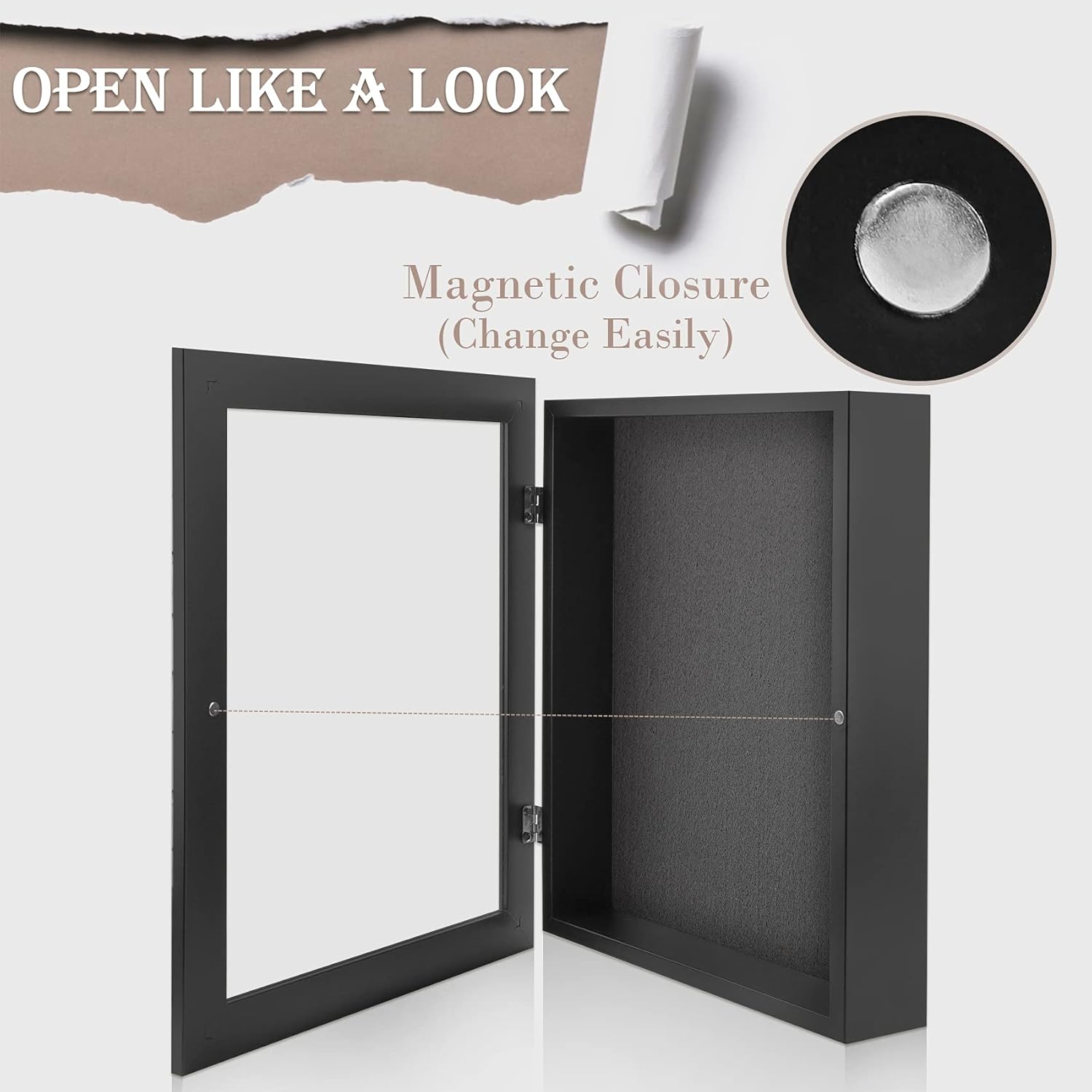 Golden State Art, 11x14 Shadow Box Frame Display Case, 2-inch Depth, Great for Collages, Collections, Mementos (Black, 2 Pack)