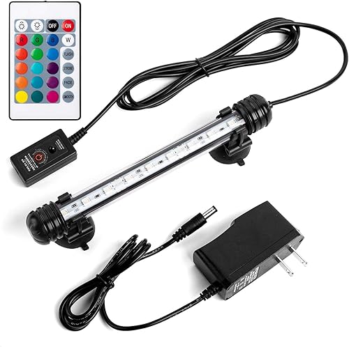 iKefe 7.5 "cambio de color LED tanque de peces acuario luz sumergible con control remotoacuario de colores LED tanque luces accesorio para