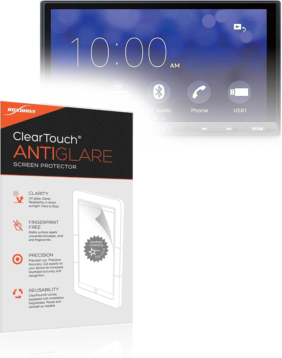 BoxWave Screen Protector Compatible with Sony XAV-AX5000 - ClearTouch Anti-Glare (2-Pack), Anti-Fingerprint Matte Film Skin