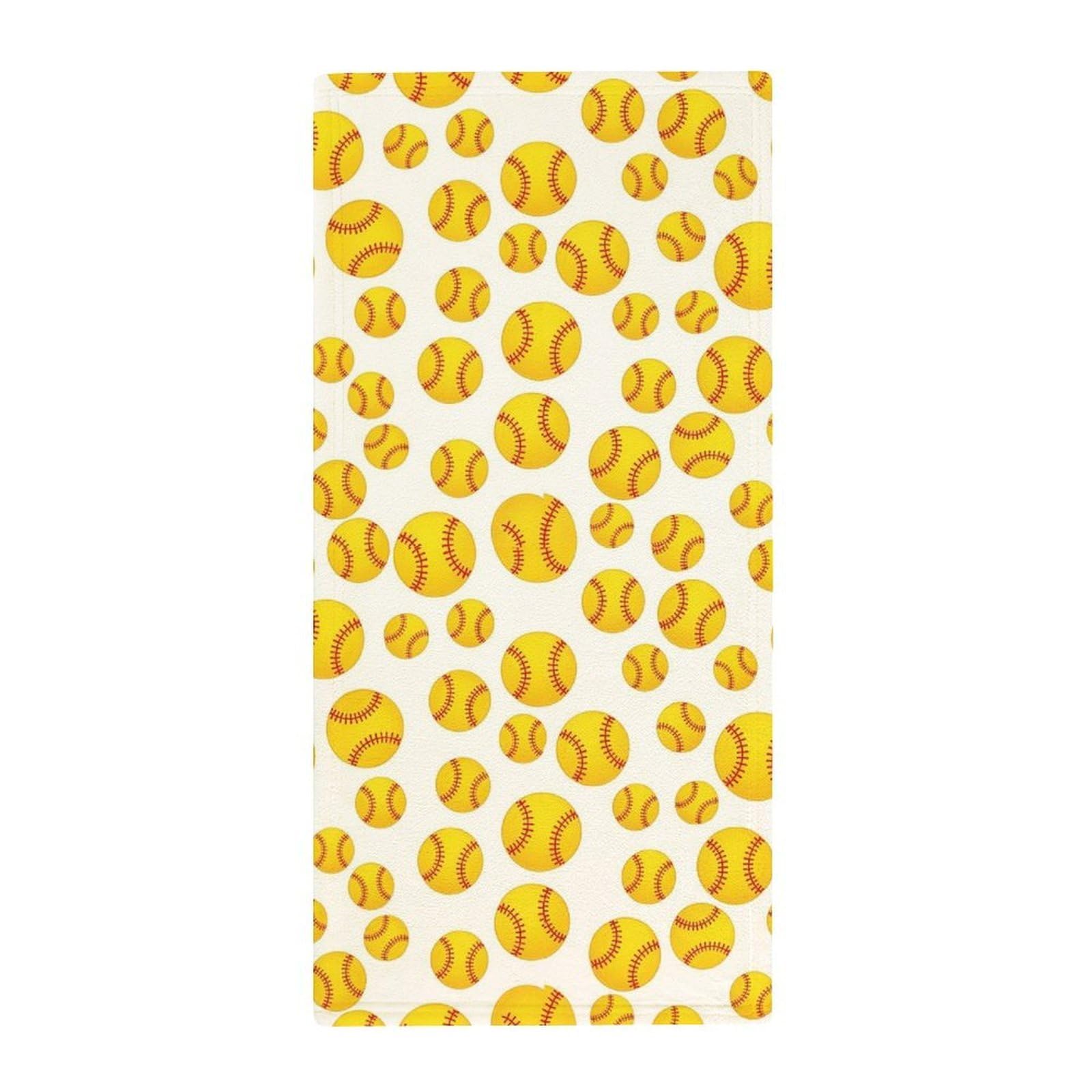 Anceky Decorative Kitchen Hand Towels, Softball Yellow Ultra Soft & Absorbent Guest Towels for Hotels & Home Bathrooms